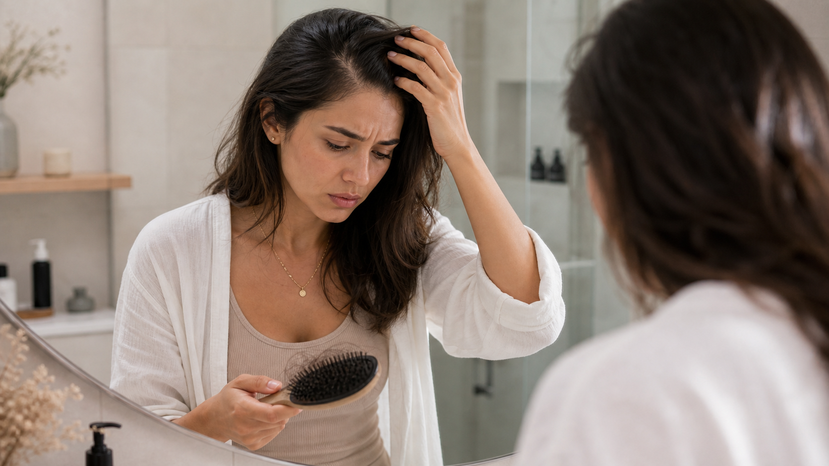 Queda de Cabelo Feminina: Causas, Sinais e O que Fazer: imagem ilustrativa sobre queda de cabelo feminina