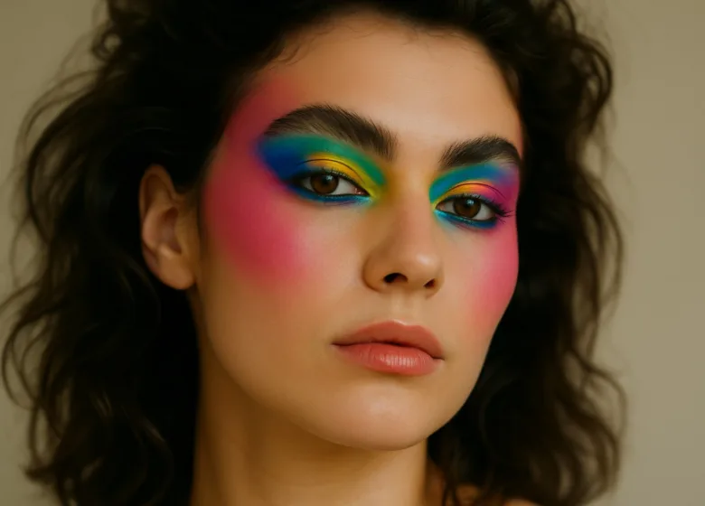 Adeus, clean girl? O maximalismo dos anos 80 volta com maquiagem colorida e cabelo cheio